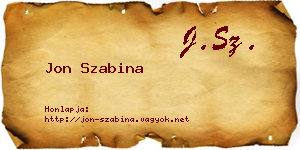 Jon Szabina névjegykártya
