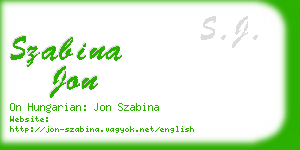 szabina jon business card